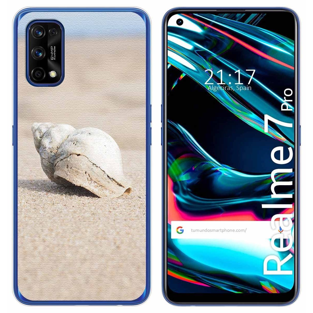Funda Gel Tpu para Realme 7 Pro diseño Concha Dibujos