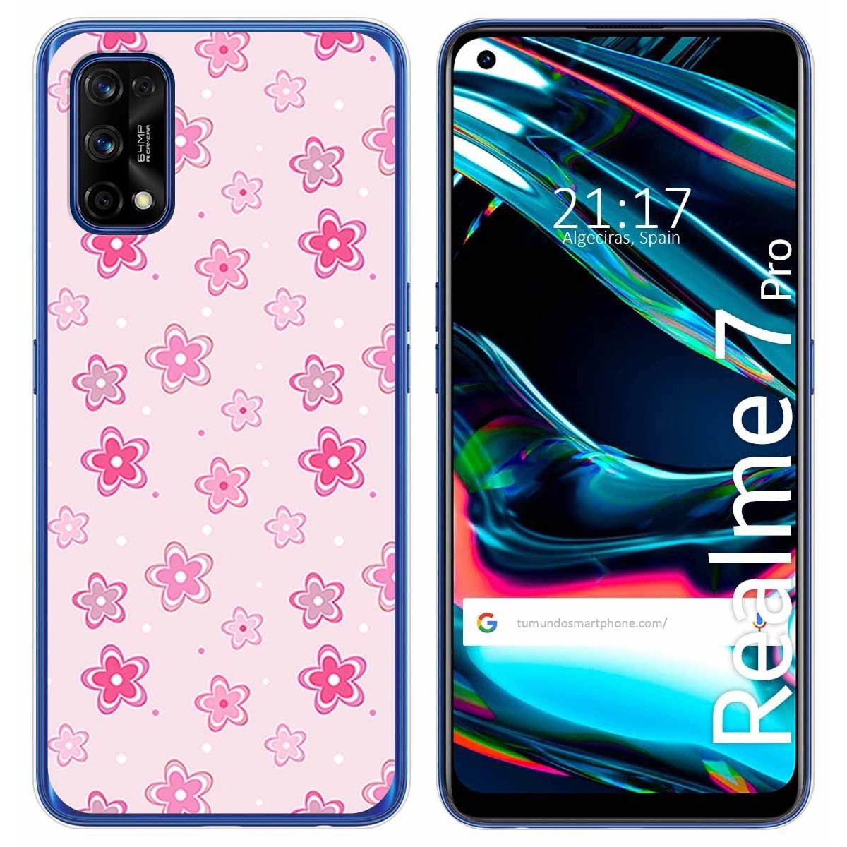Funda Gel Tpu para Realme 7 Pro diseño Flores Dibujos