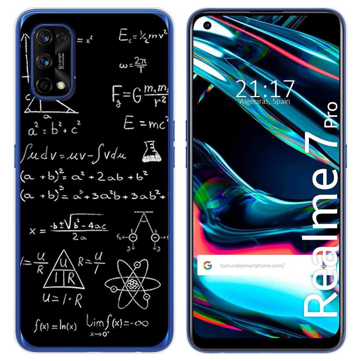 Funda Gel Tpu para Realme 7 Pro diseño Formulas Dibujos
