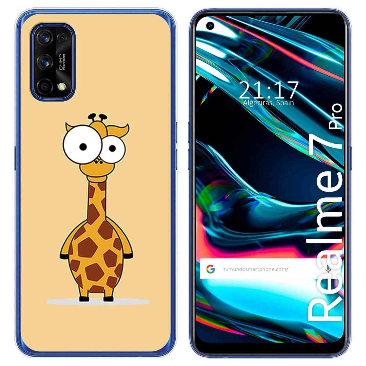 Funda Gel Tpu para Realme 7 Pro diseño Jirafa Dibujos