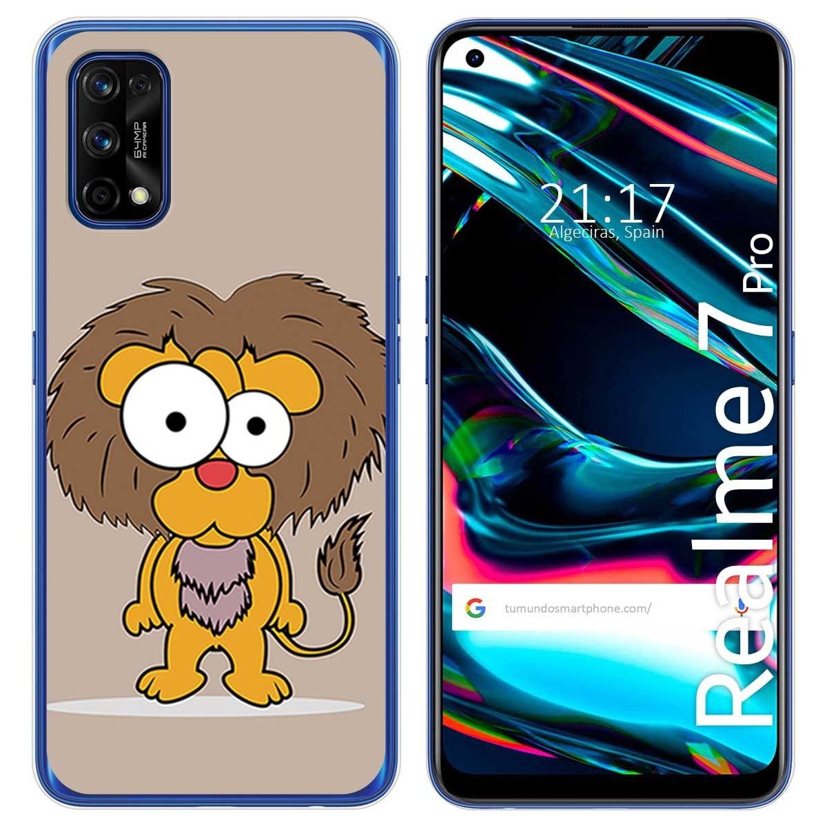 Funda Gel Tpu para Realme 7 Pro diseño Leon Dibujos