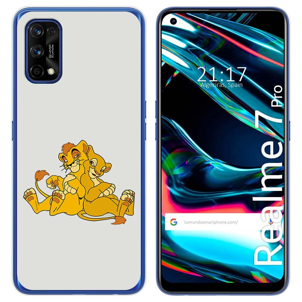 Funda Gel Tpu para Realme 7 Pro diseño Leones Dibujos
