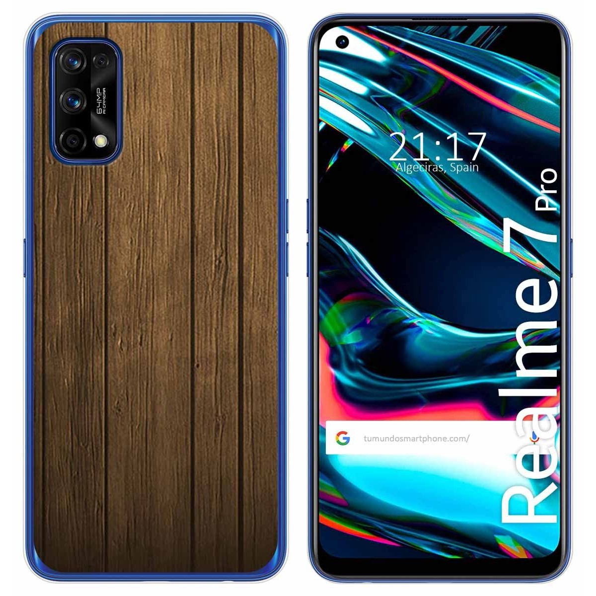 Funda Gel Tpu para Realme 7 Pro diseño Madera Dibujos