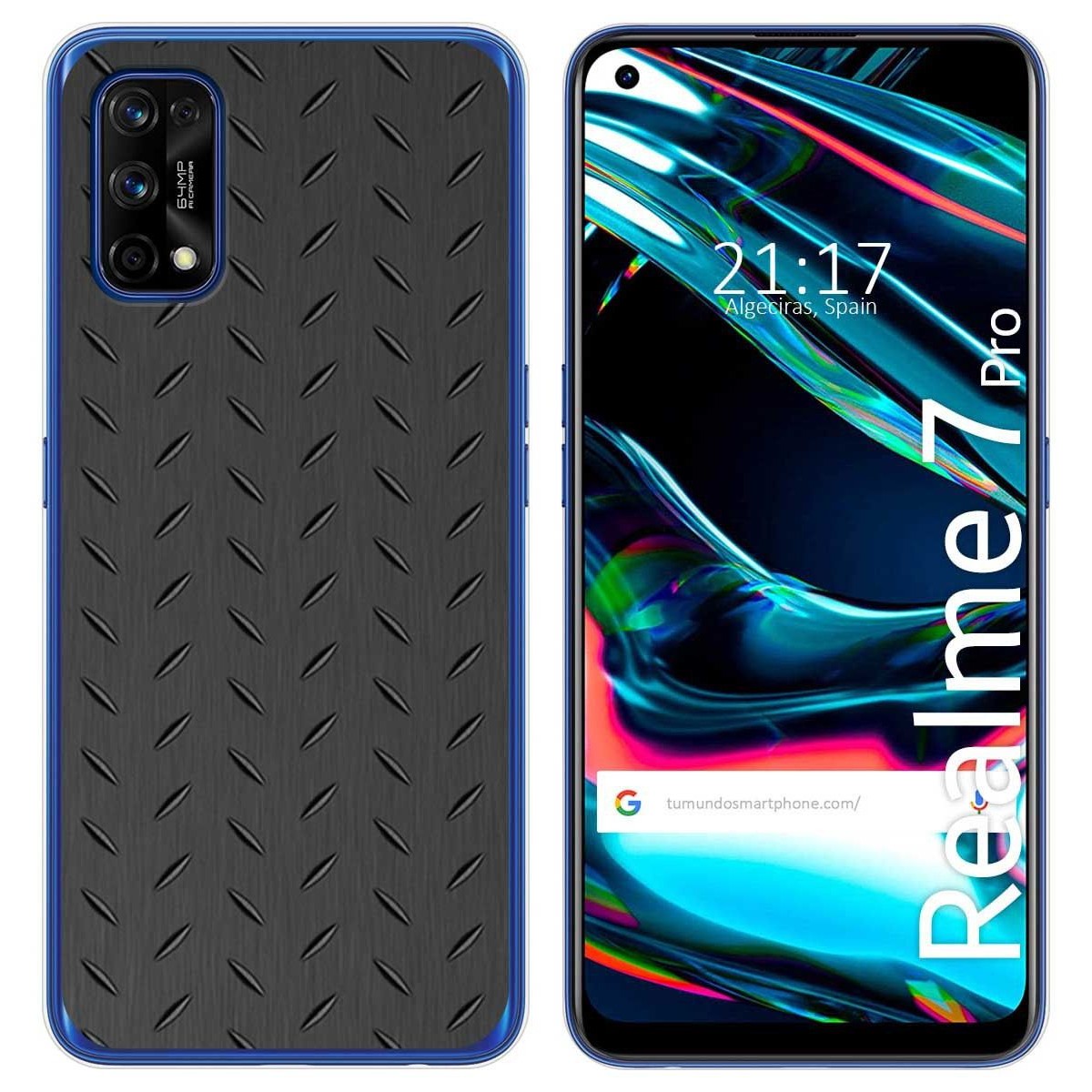 Funda Gel Tpu para Realme 7 Pro diseño Metal Dibujos