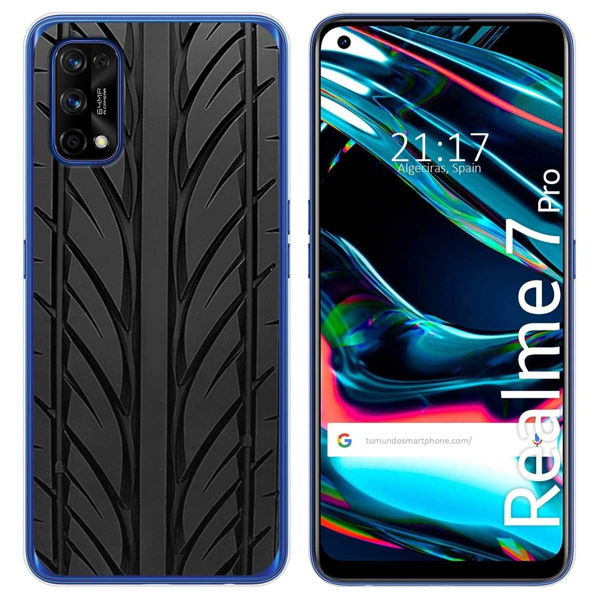 Funda Gel Tpu para Realme 7 Pro diseño Neumatico Dibujos