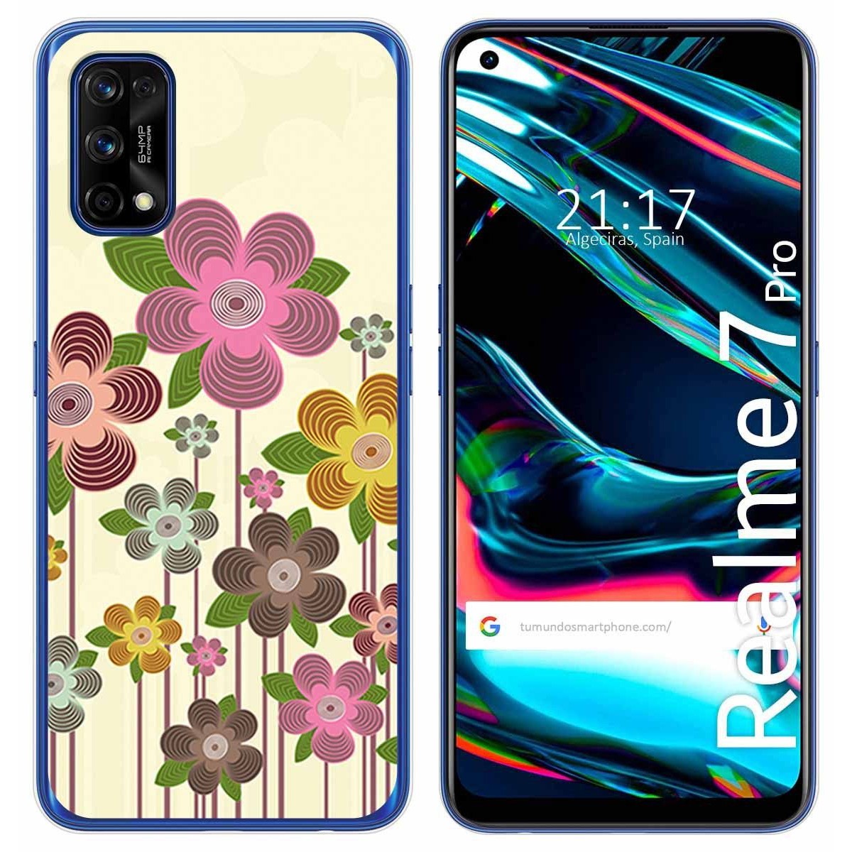 Funda Gel Tpu para Realme 7 Pro diseño Primavera En Flor Dibujos