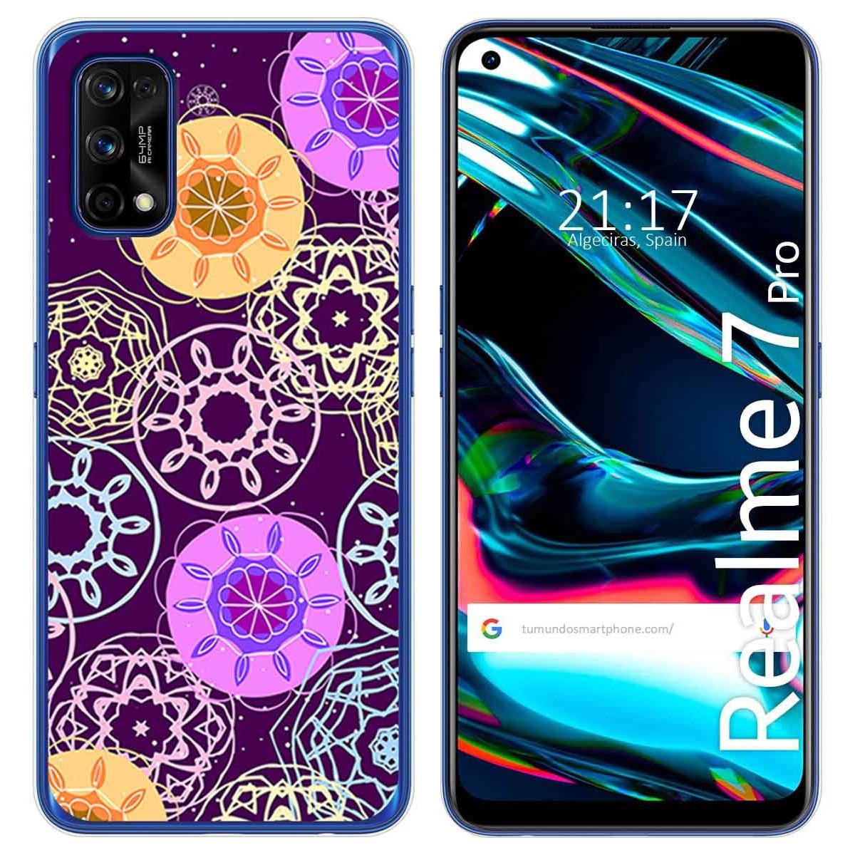 Funda Gel Tpu para Realme 7 Pro diseño Radial Dibujos