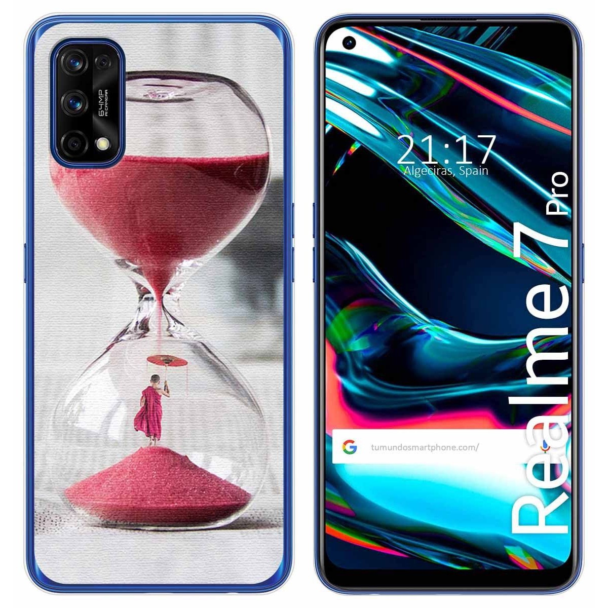 Funda Gel Tpu para Realme 7 Pro diseño Reloj Dibujos