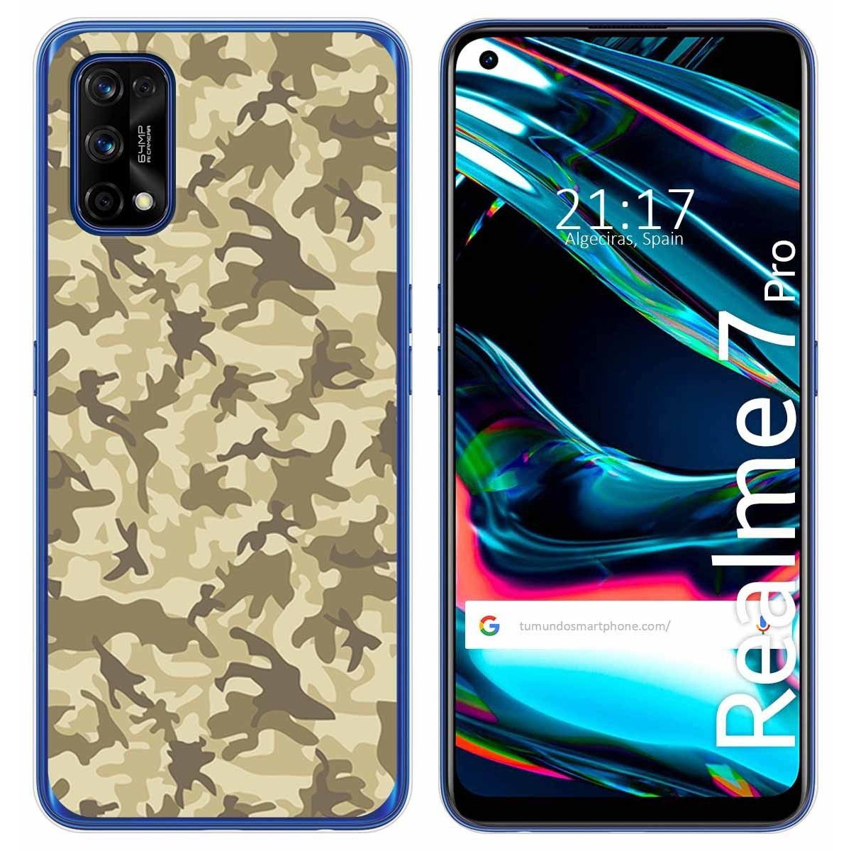 Funda Gel Tpu para Realme 7 Pro diseño Sand Camuflaje Dibujos