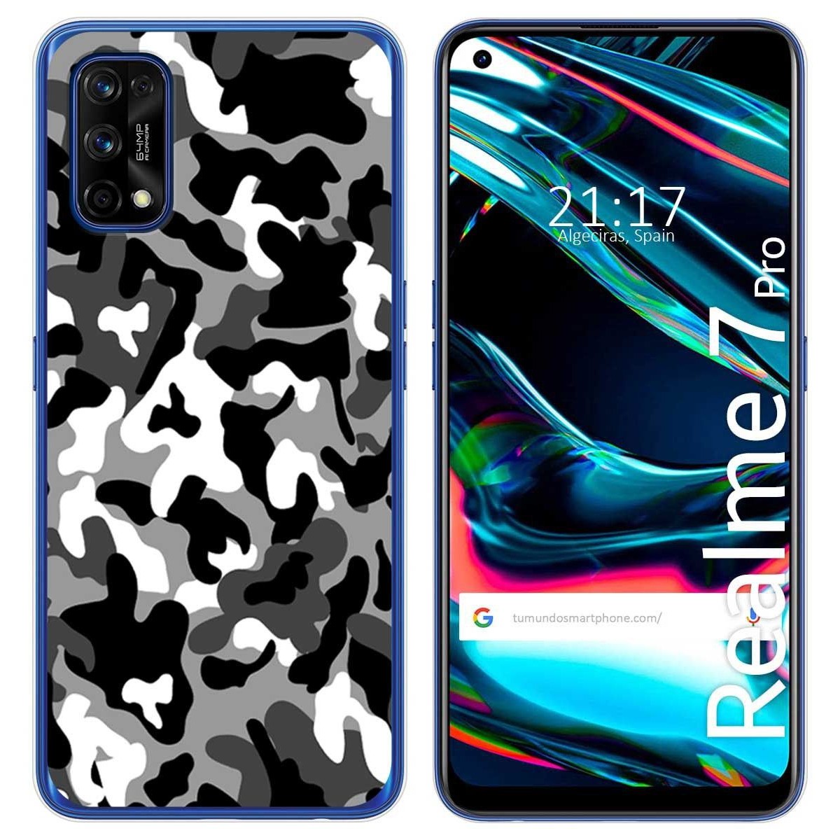 Funda Gel Tpu para Realme 7 Pro diseño Snow Camuflaje Dibujos