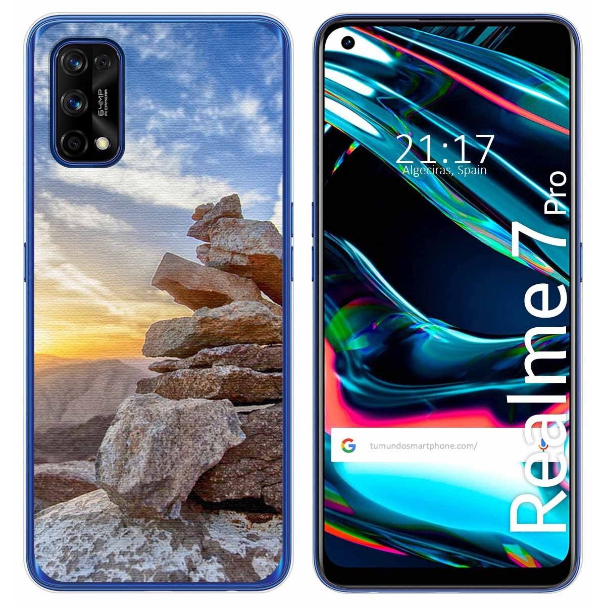 Funda Gel Tpu para Realme 7 Pro diseño Sunset Dibujos