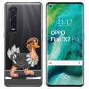 Funda Gel Transparente para Oppo Find X2 Pro diseño Avestruz Dibujos