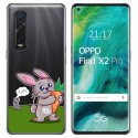 Funda Gel Transparente para Oppo Find X2 Pro diseño Conejo Dibujos