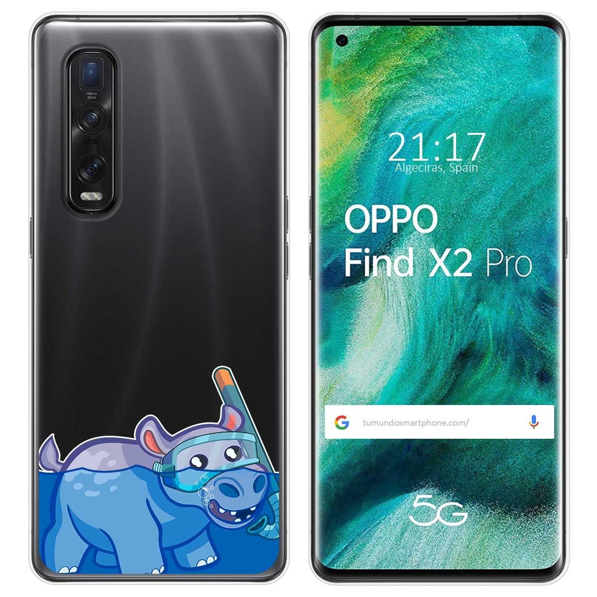 Funda Gel Transparente para Oppo Find X2 Pro diseño Hipo Dibujos