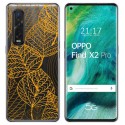 Funda Gel Transparente para Oppo Find X2 Pro diseño Hojas Dibujos