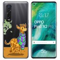Funda Gel Transparente para Oppo Find X2 Pro diseño Jirafa Dibujos