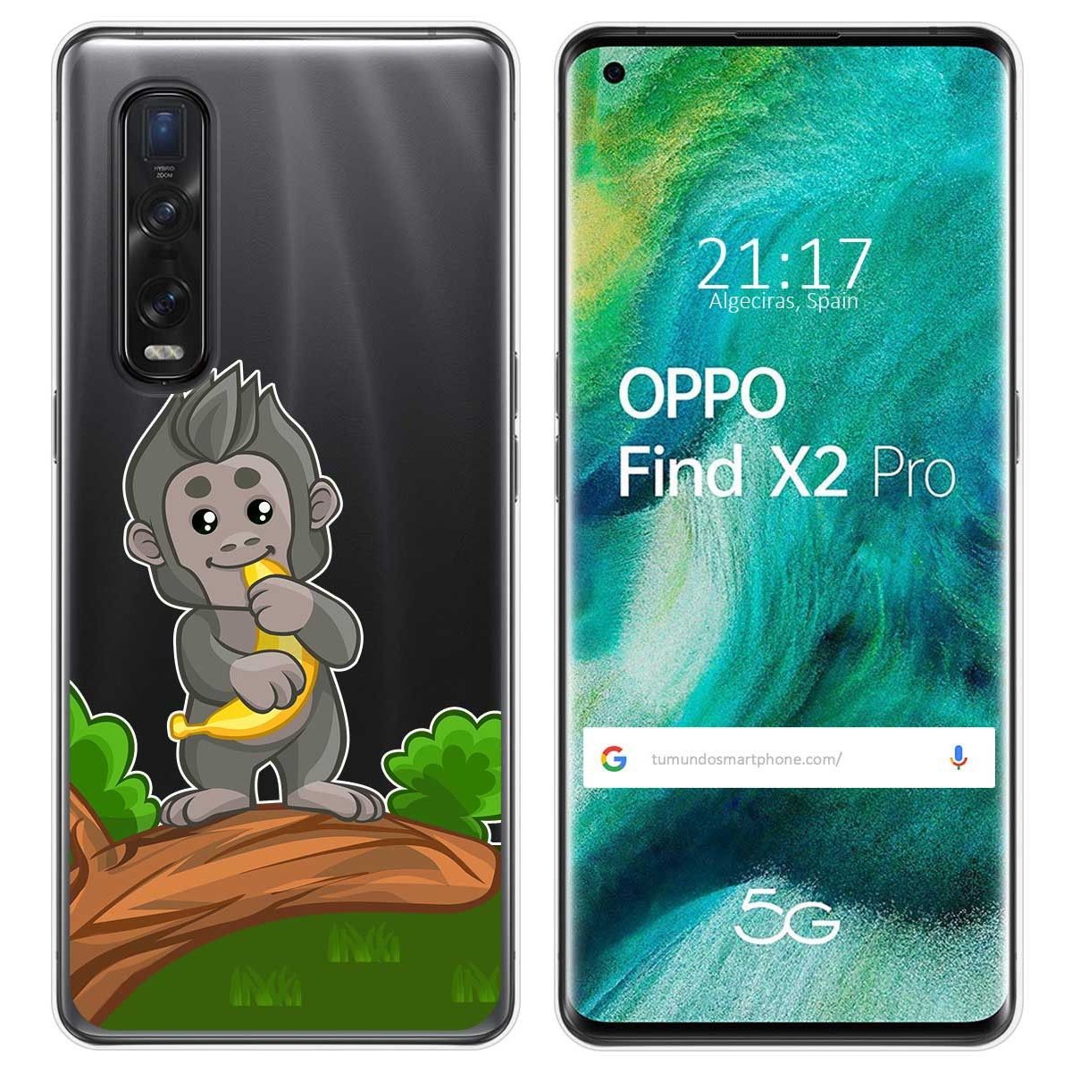 Funda Gel Transparente para Oppo Find X2 Pro diseño Mono Dibujos