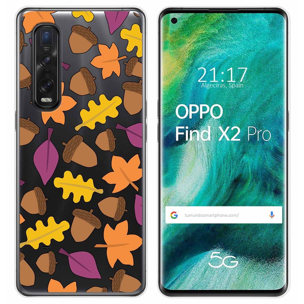 Funda Gel Transparente para Oppo Find X2 Pro diseño Otoño Dibujos