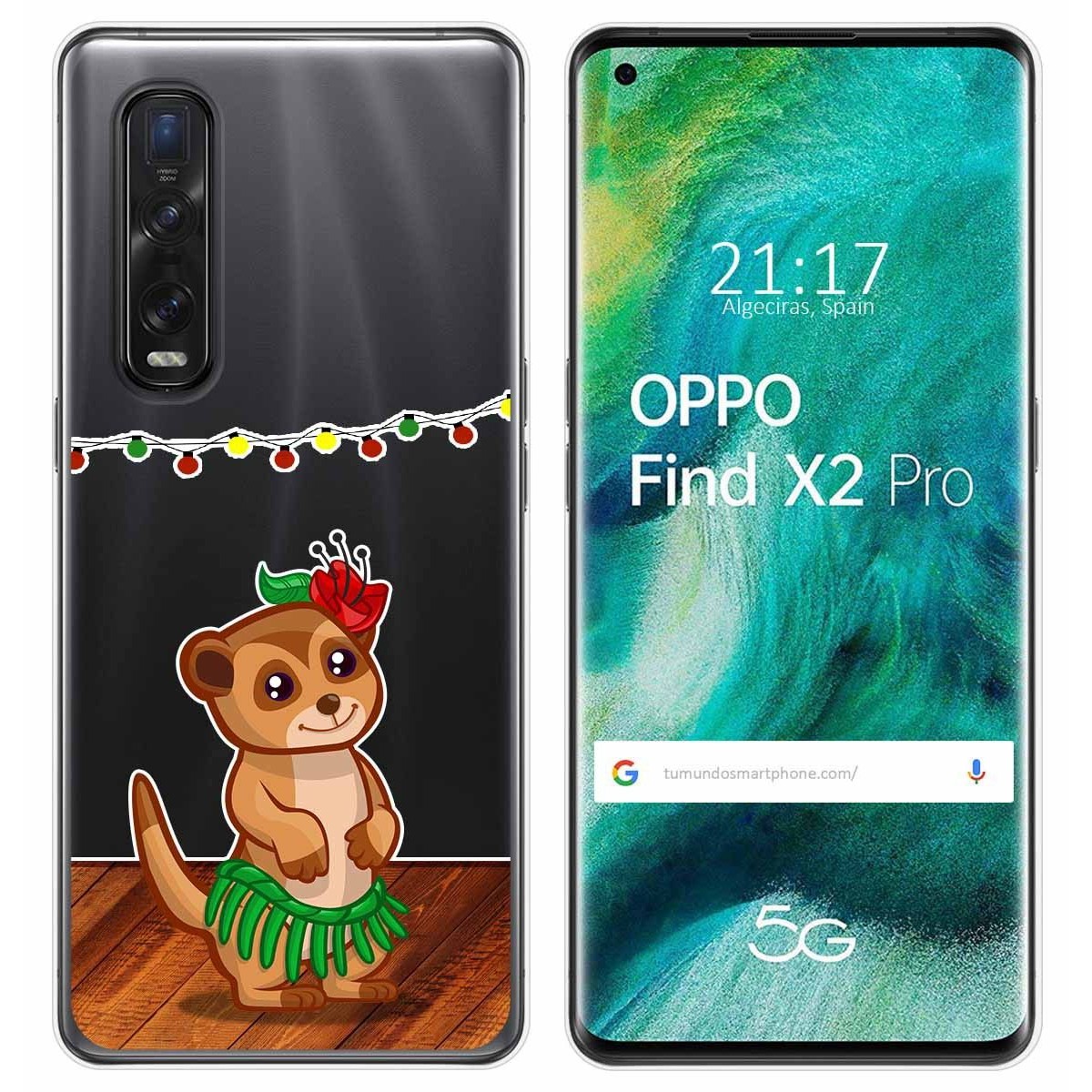 Funda Gel Transparente para Oppo Find X2 Pro diseño Suricata Dibujos