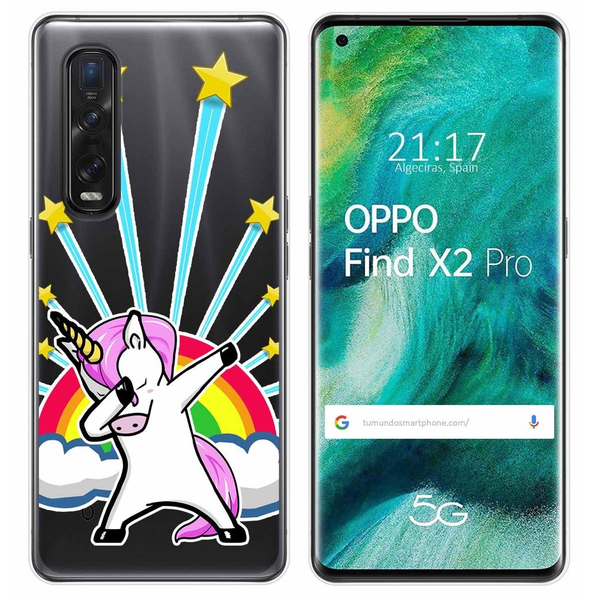 Funda Gel Transparente para Oppo Find X2 Pro diseño Unicornio Dibujos