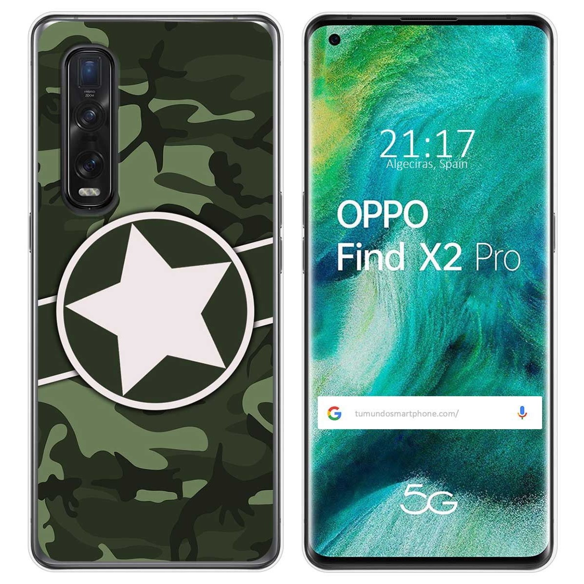 Funda Gel Tpu para Oppo Find X2 Pro diseño Camuflaje 01 Dibujos