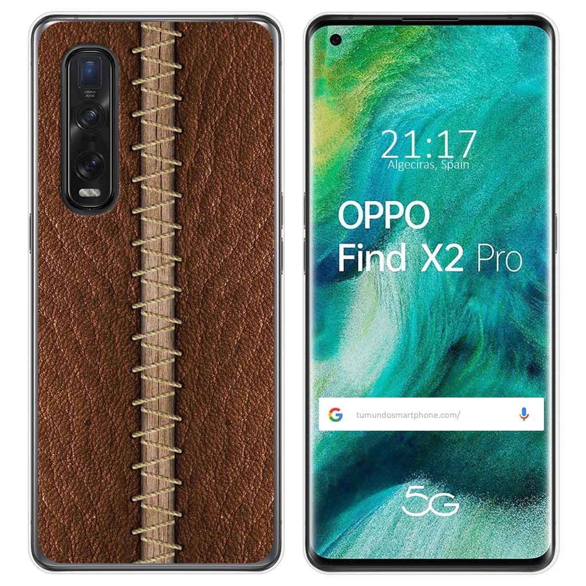 Funda Gel Tpu para Oppo Find X2 Pro diseño Cuero 01 Dibujos