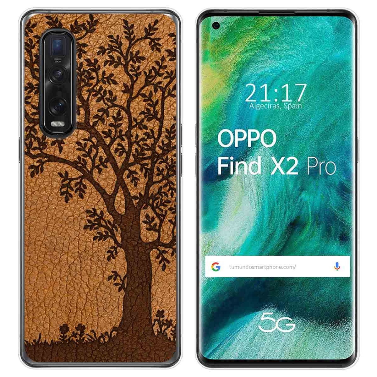 Funda Gel Tpu para Oppo Find X2 Pro diseño Cuero 03 Dibujos