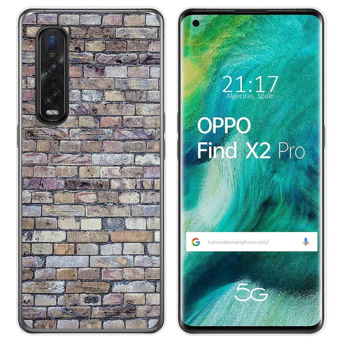 Funda Gel Tpu para Oppo Find X2 Pro diseño Ladrillo 02 Dibujos
