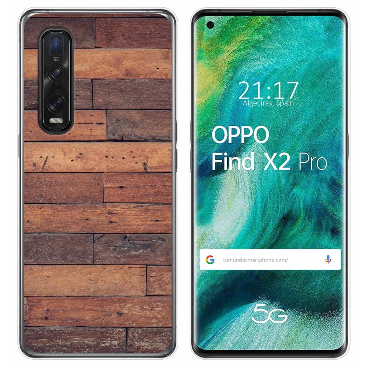 Funda Gel Tpu para Oppo Find X2 Pro diseño Madera 03 Dibujos