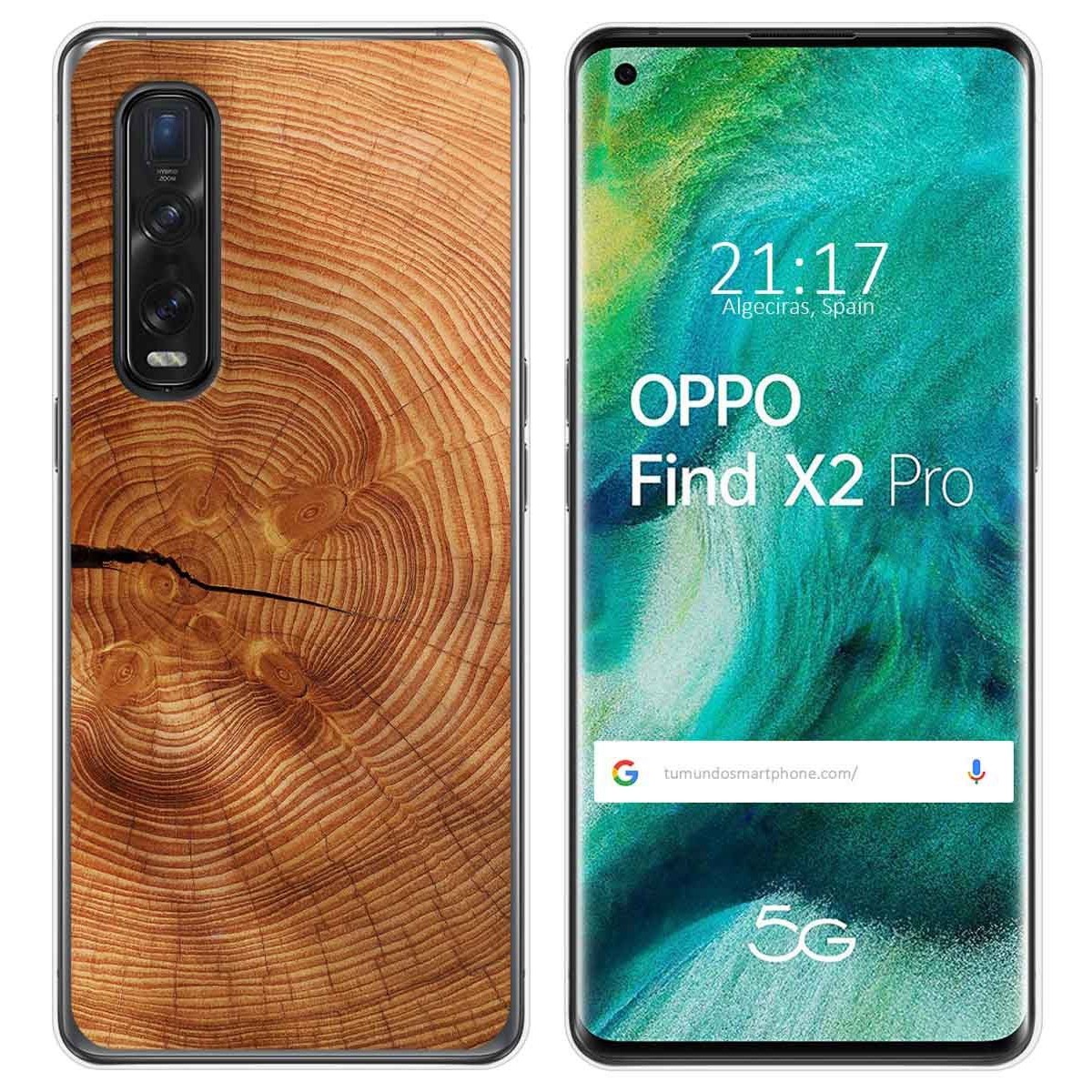 Funda Gel Tpu para Oppo Find X2 Pro diseño Madera 04 Dibujos