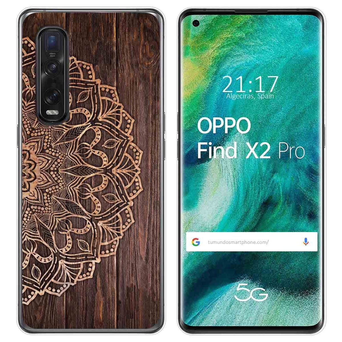 Funda Gel Tpu para Oppo Find X2 Pro diseño Madera 06 Dibujos