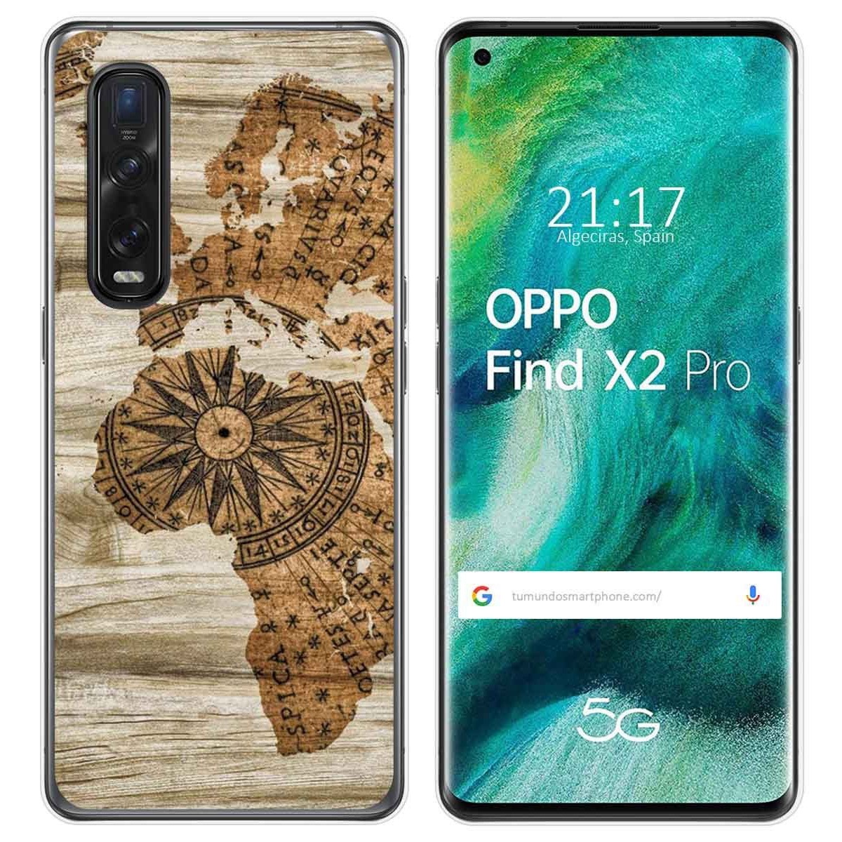 Funda Gel Tpu para Oppo Find X2 Pro diseño Madera 07 Dibujos