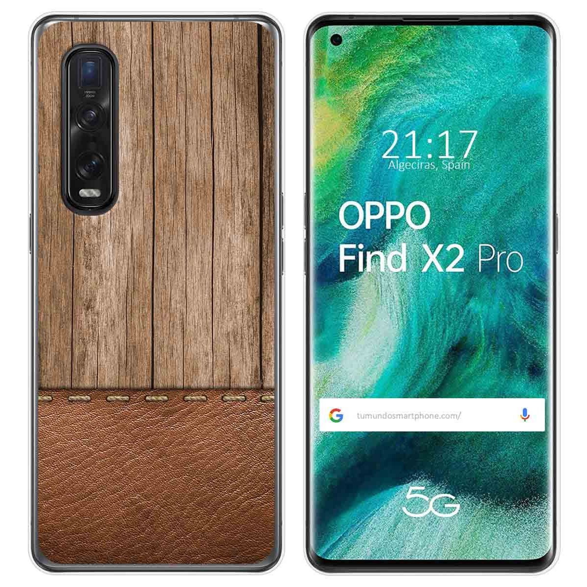 Funda Gel Tpu para Oppo Find X2 Pro diseño Madera 09 Dibujos