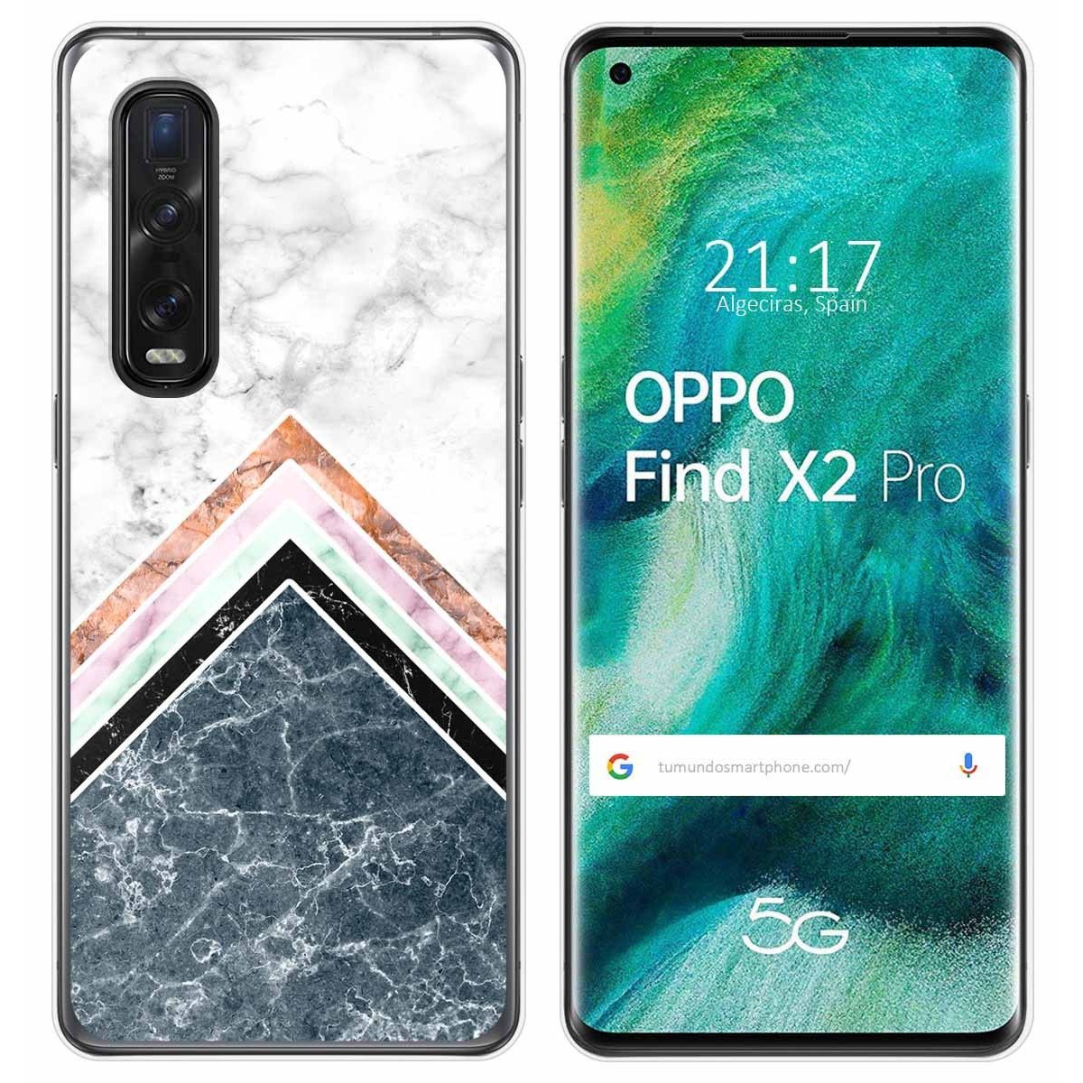 Funda Gel Tpu para Oppo Find X2 Pro diseño Mármol 05 Dibujos