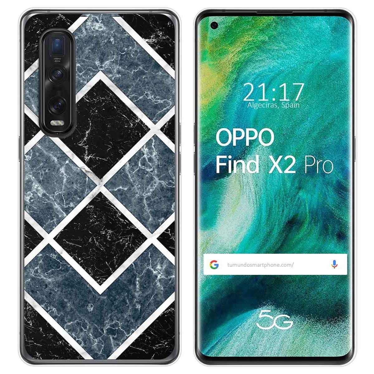 Funda Gel Tpu para Oppo Find X2 Pro diseño Mármol 06 Dibujos