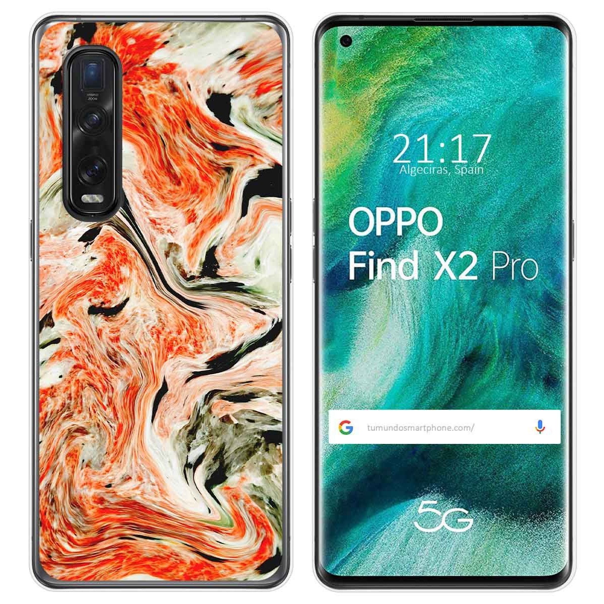 Funda Gel Tpu para Oppo Find X2 Pro diseño Mármol 12 Dibujos