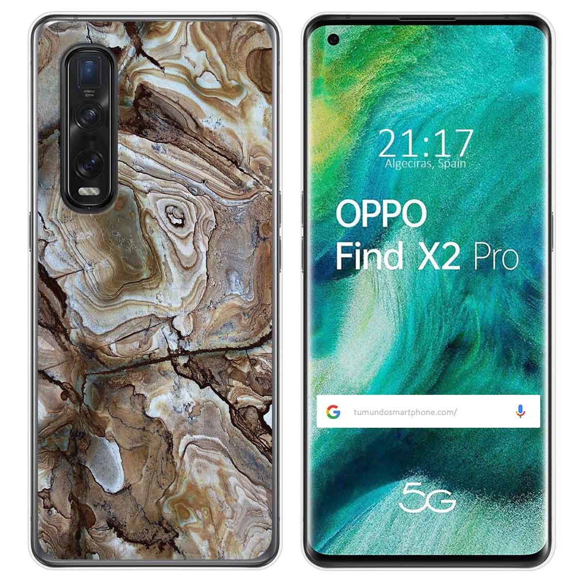 Funda Gel Tpu para Oppo Find X2 Pro diseño Mármol 14 Dibujos