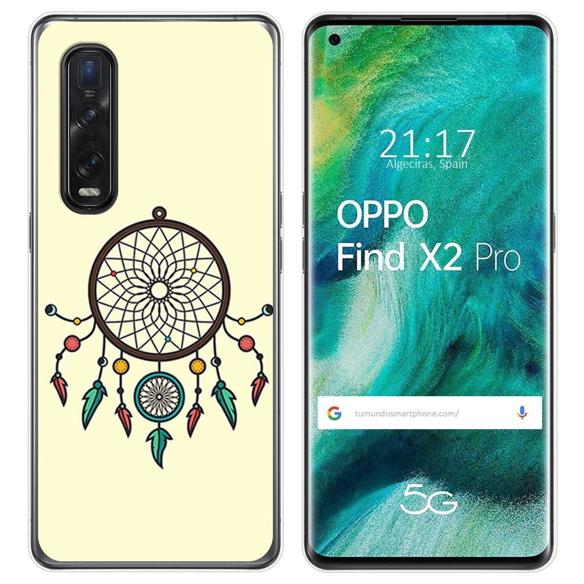 Funda Gel Tpu para Oppo Find X2 Pro diseño Atrapasueños Dibujos