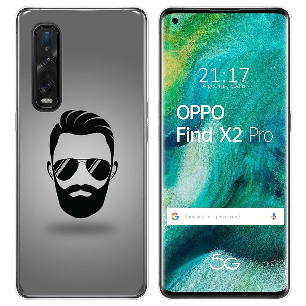 Funda Gel Tpu para Oppo Find X2 Pro diseño Barba Dibujos
