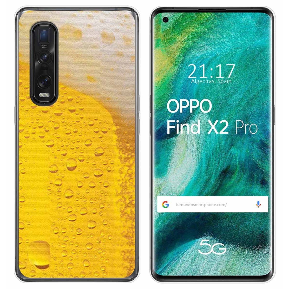 Funda Gel Tpu para Oppo Find X2 Pro diseño Cerveza Dibujos