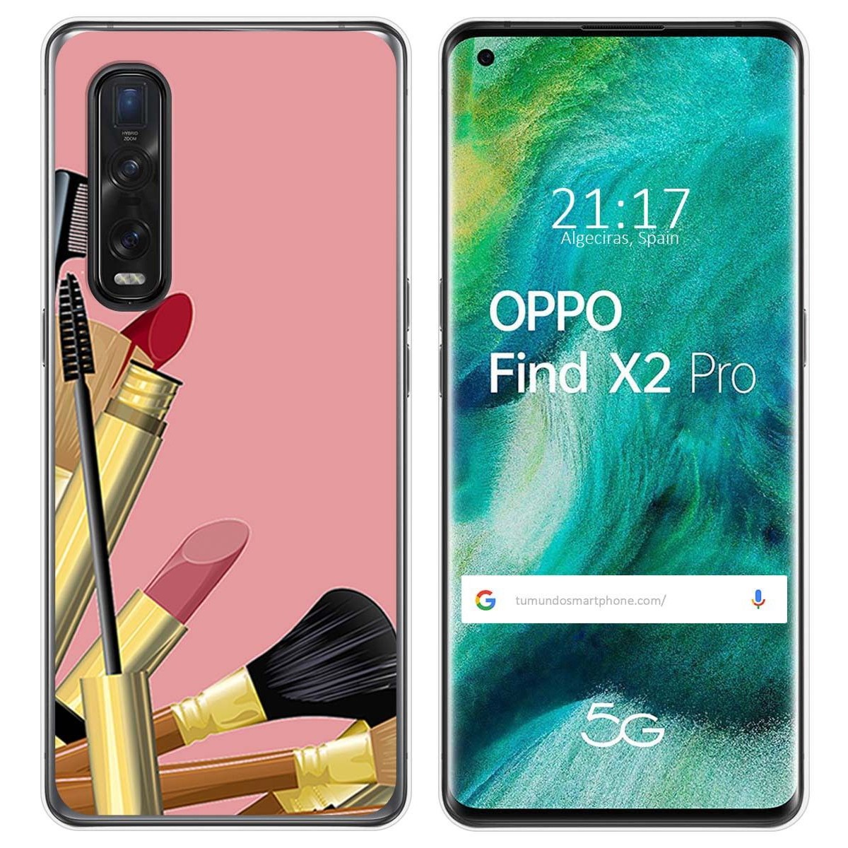 Funda Gel Tpu para Oppo Find X2 Pro diseño Brochas Dibujos