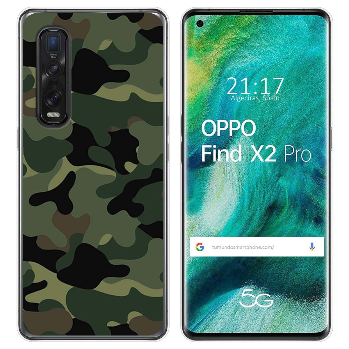 Funda Gel Tpu para Oppo Find X2 Pro diseño Camuflaje Dibujos
