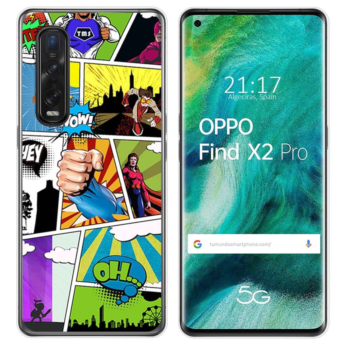 Funda Gel Tpu para Oppo Find X2 Pro diseño Comic Dibujos