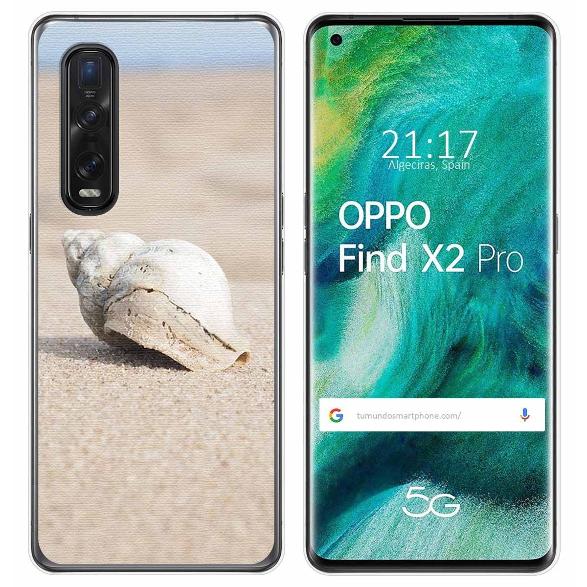 Funda Gel Tpu para Oppo Find X2 Pro diseño Concha Dibujos