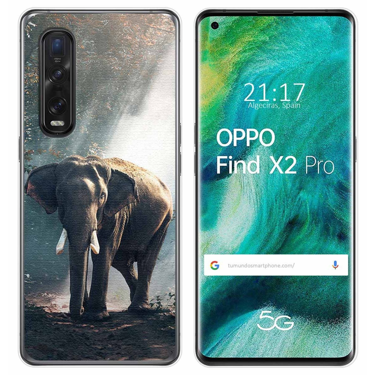 Funda Gel Tpu para Oppo Find X2 Pro diseño Elefante Dibujos