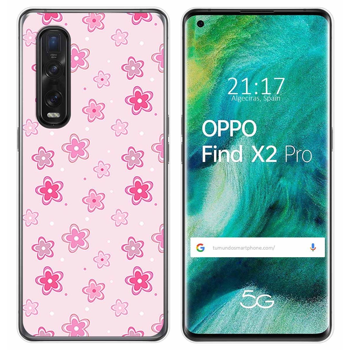 Funda Gel Tpu para Oppo Find X2 Pro diseño Flores Dibujos