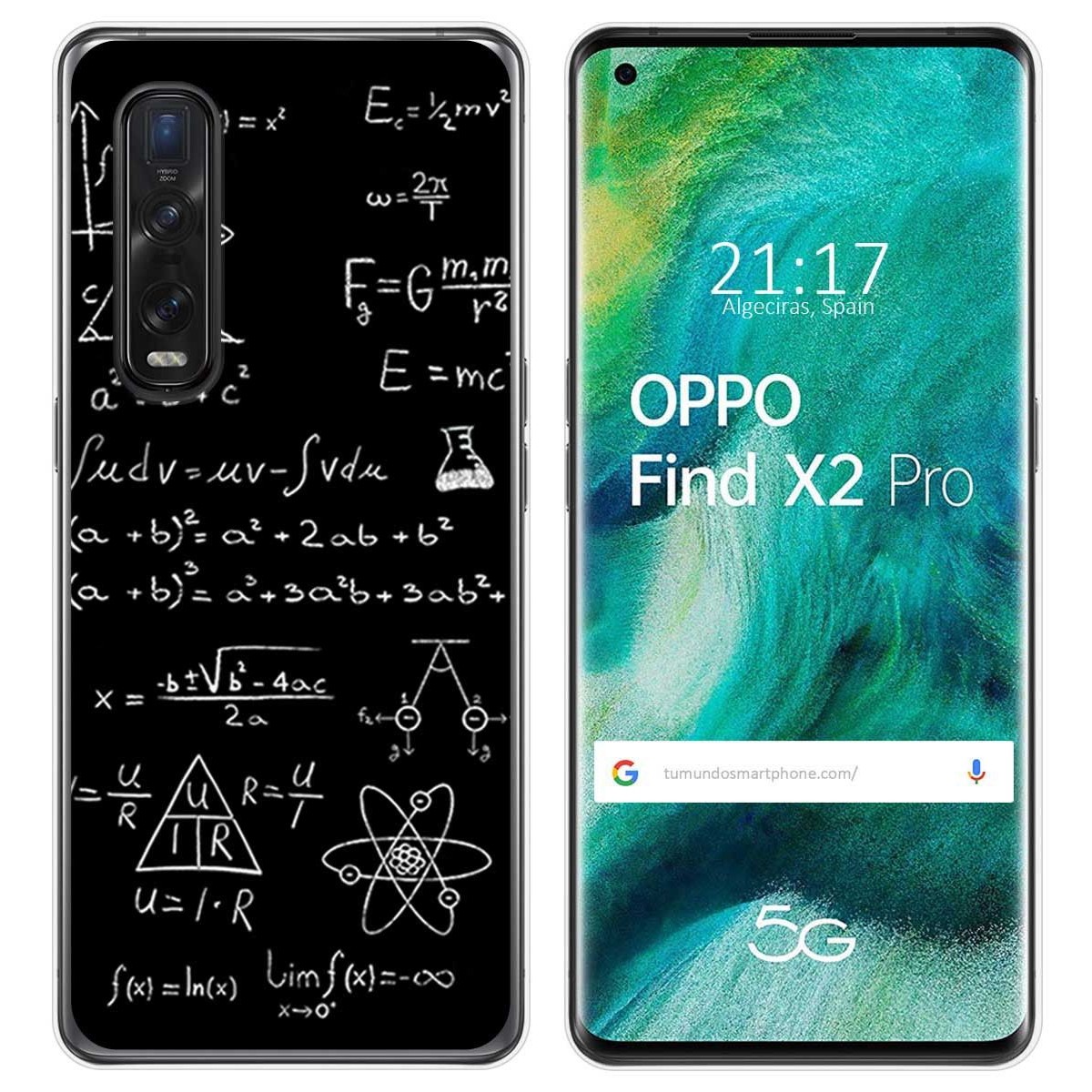 Funda Gel Tpu para Oppo Find X2 Pro diseño Formulas Dibujos