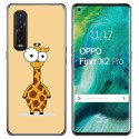 Funda Gel Tpu para Oppo Find X2 Pro diseño Jirafa Dibujos