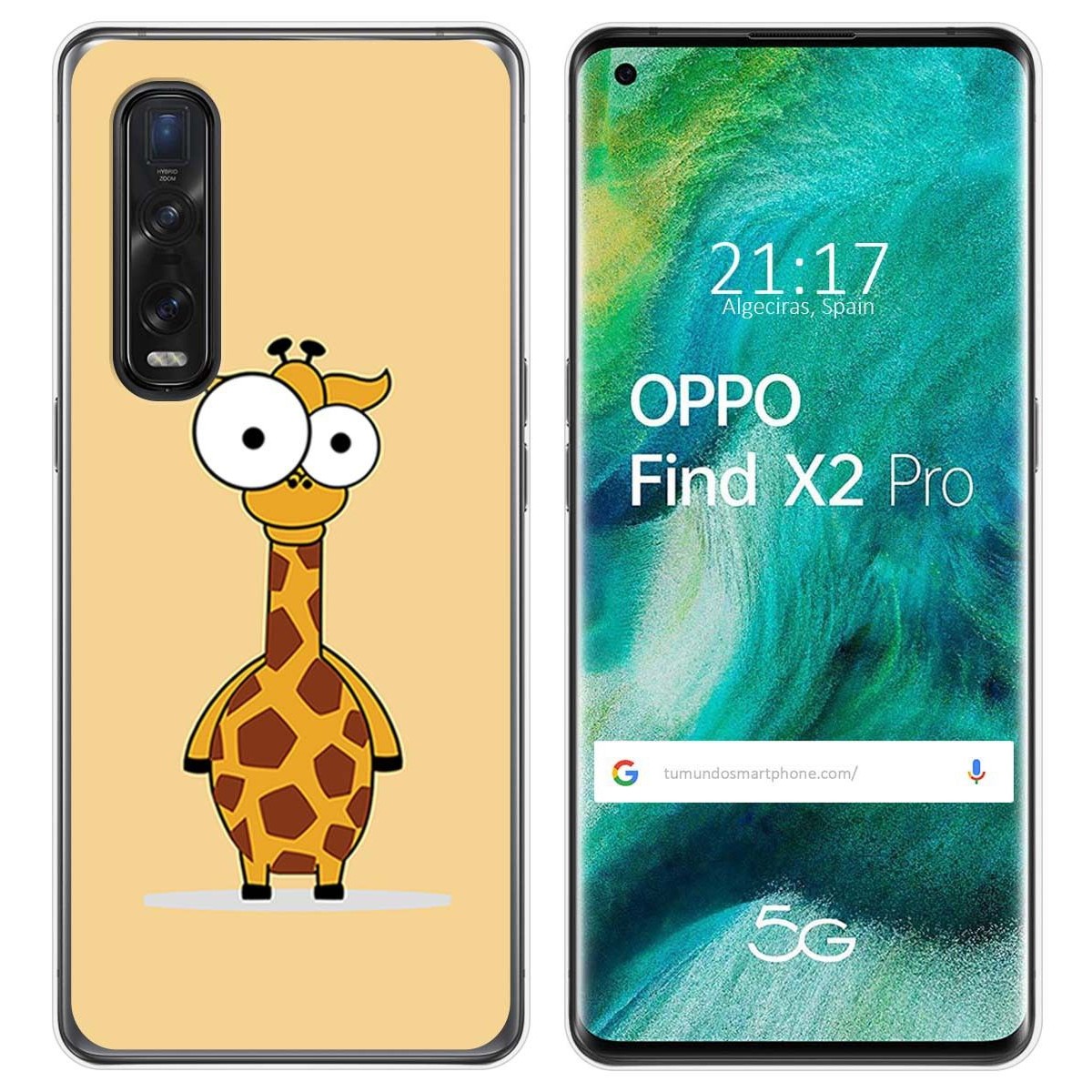 Funda Gel Tpu para Oppo Find X2 Pro diseño Jirafa Dibujos