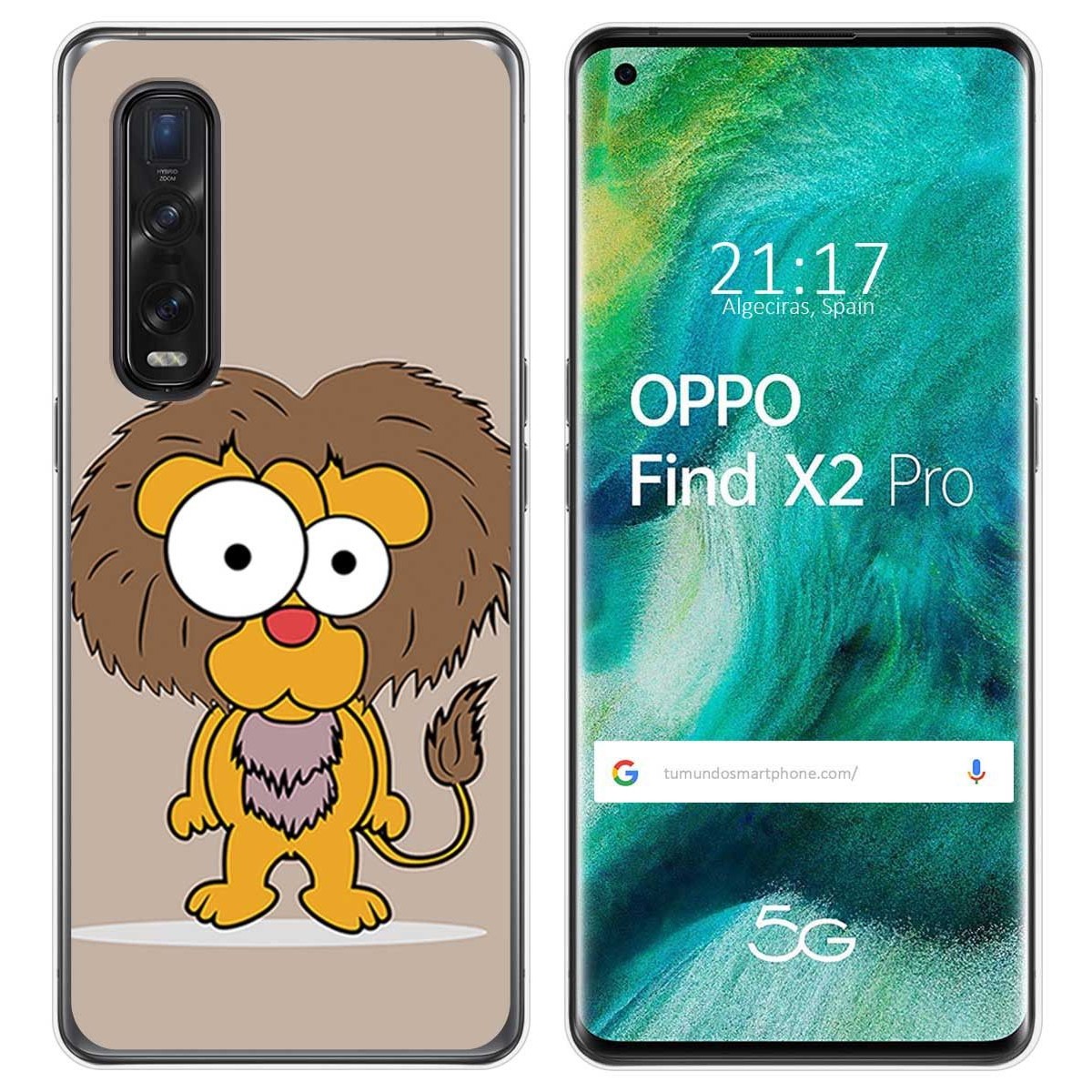 Funda Gel Tpu para Oppo Find X2 Pro diseño Leon Dibujos